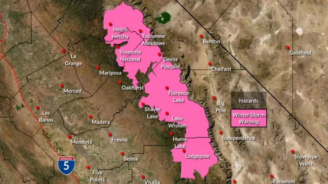 winter storm warning sierra nevada — CA news