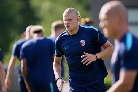 Erling Haaland in training.