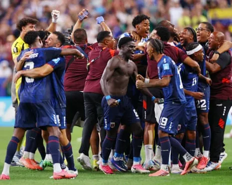 Cape Verde players celebrate after the match as they qualify for the knockout stages of the World Cup