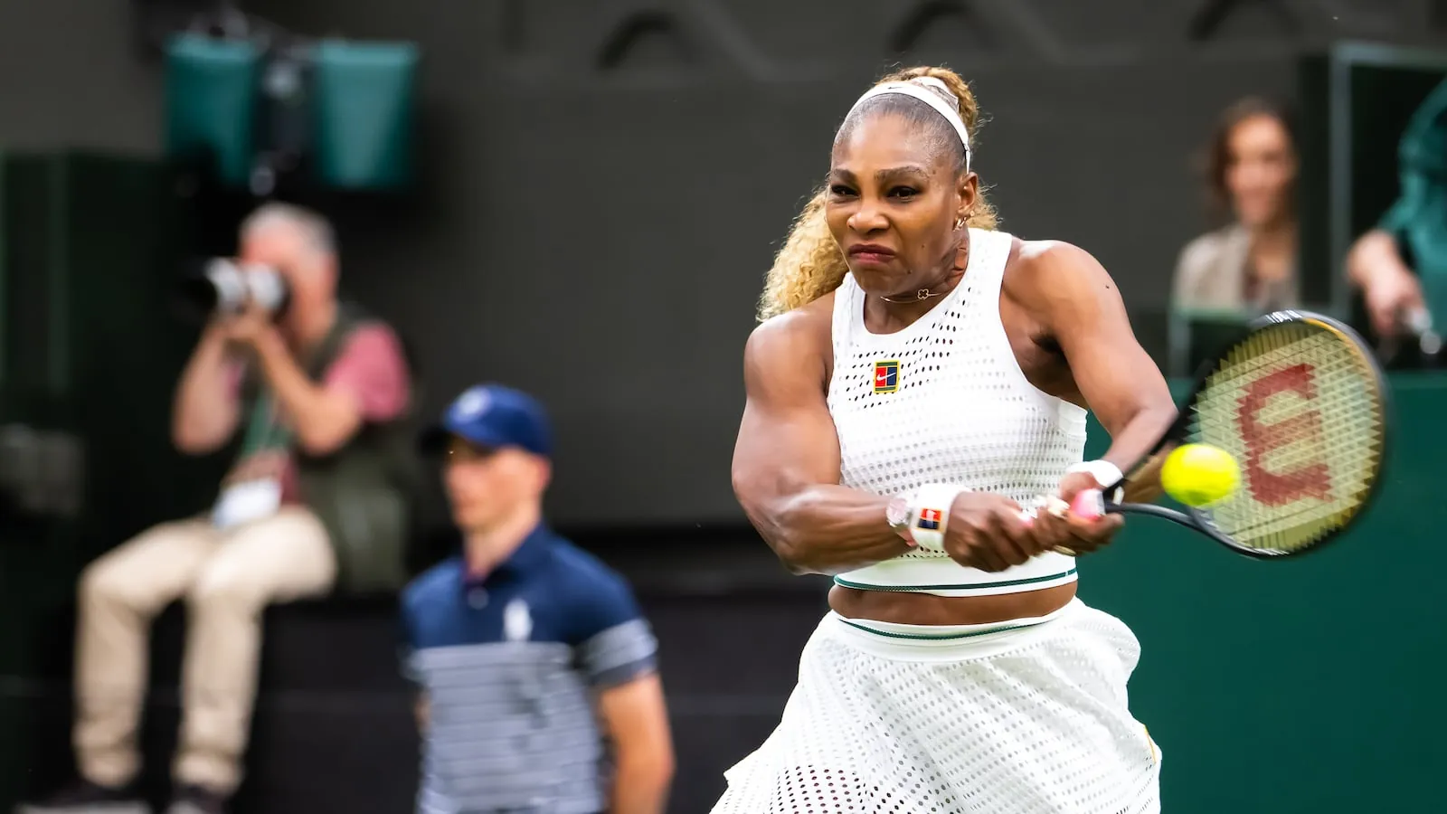LONDON, ENGLAND - JUNE 30: Serena Williams of the United States in action against Maja Joint of Australia in the first round on Day Two of The Championships Wimbledon 2026 at All England Lawn Tennis and Croquet Club on June 30, 2026 in London, England (Photo by Robert Prange/Getty Images)(Robert Prange/Getty Images)