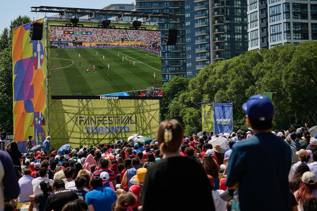 The Fan Fest in Toronto featured a sprawling three-screen outdoor venue adjacent to the stadium that hosted six World Cup matches for the first time.Sammy Kogan/The Globe and Mail