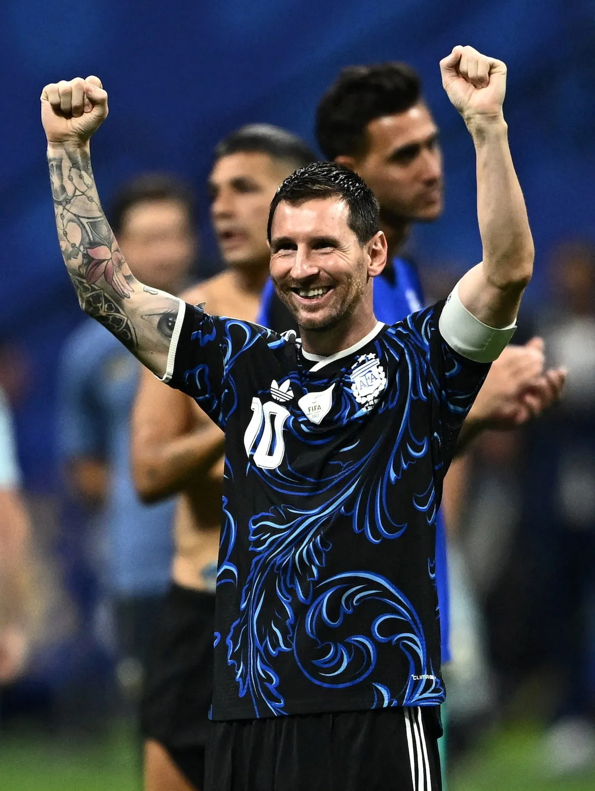 Lionel Messi grins after ending England's pursuit of World Cup glory.Dylan Martinez